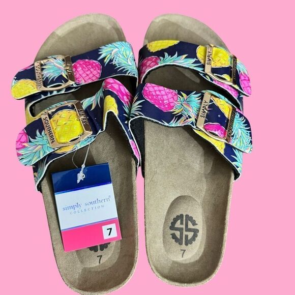 Simply Southern Double Strap Leather Sandals / SZ: 7 / NWT - Picture 5 of 6